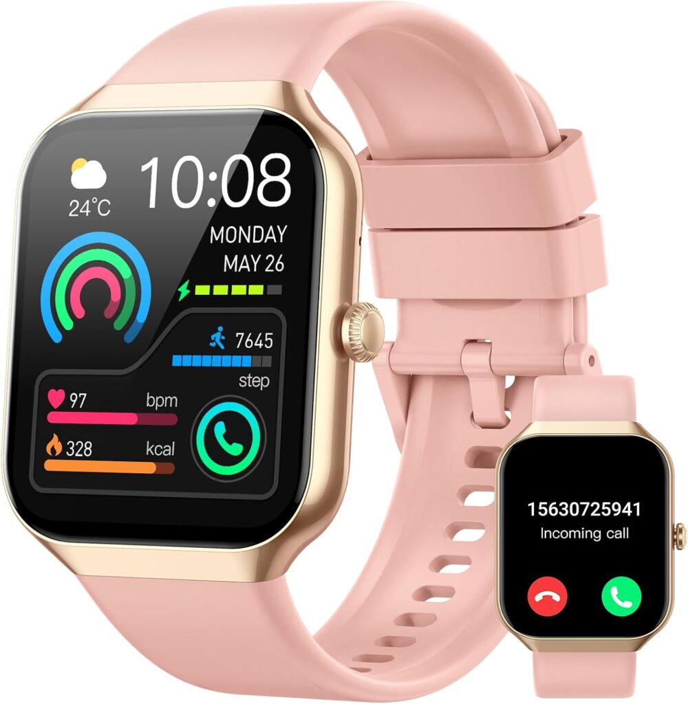 Smart Watch for Women Men (Answer/Make Call), 1.96"HD Smartwatch with Heart Rate/Sleep Monitor/Pedometer, 113+ Sports 2025 New Fitness Tracker, IP68 Waterproof Activity Tracker for Android iOS-Gold - Image 2