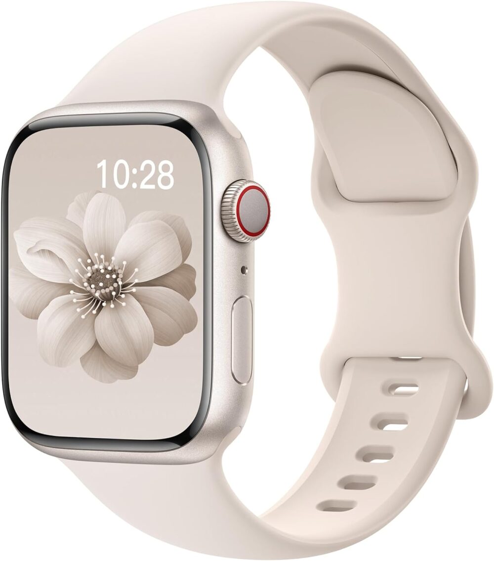 Sport Silicone Band Compatible with Apple Watch Bands 40mm 38mm 41mm 44mm 45mm 42mm 49mm Women Men,Soft Wristband Waterproof Replacement Sport Strap for iWatch Bands Series 9 8 7 6 5 4 3 2 1 SE Ultra - Image 2