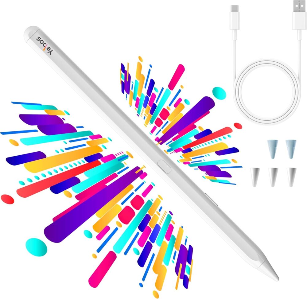 Stylus Pen for Apple iPad 2018-2025, Compatible with Pencil, 3X Battery Life, USB-C Fast Charging, Tilt & Palm Rejection, for iPad 6-11th, Pro 11/12.9/M4, Air 3/4/5/M2/M3, Mini 5/6/7 – White - Image 2