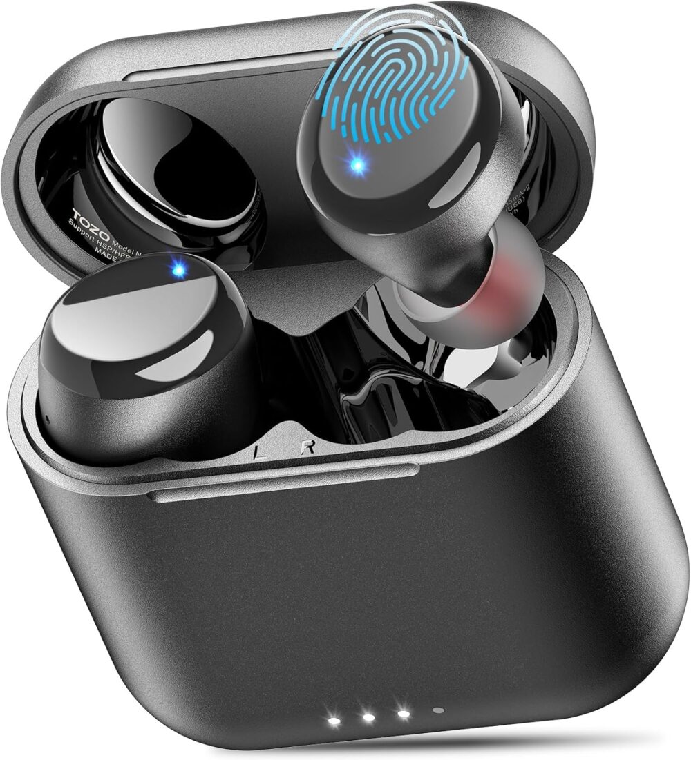 TOZO T6 Wireless Earbuds, Bluetooth 5.3 Ear Buds, Stereo Sound in Ear Headphones, 50 Hours Playtime, Wireless Charging Case, APP Customizable EQs, IPX8 Waterproof Earphones - Image 2