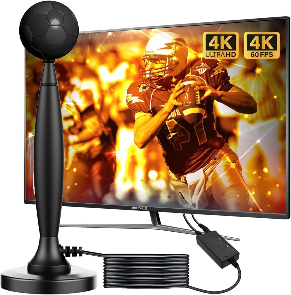 TV Antenna Indoor, 2025 Digital TV Antenna for Local Channels, Amplified HDTV Antennas for Smart/Old TV Indoor with Signal Booster 16 FT Cable 360° Reception 4K 1080p - Image 2