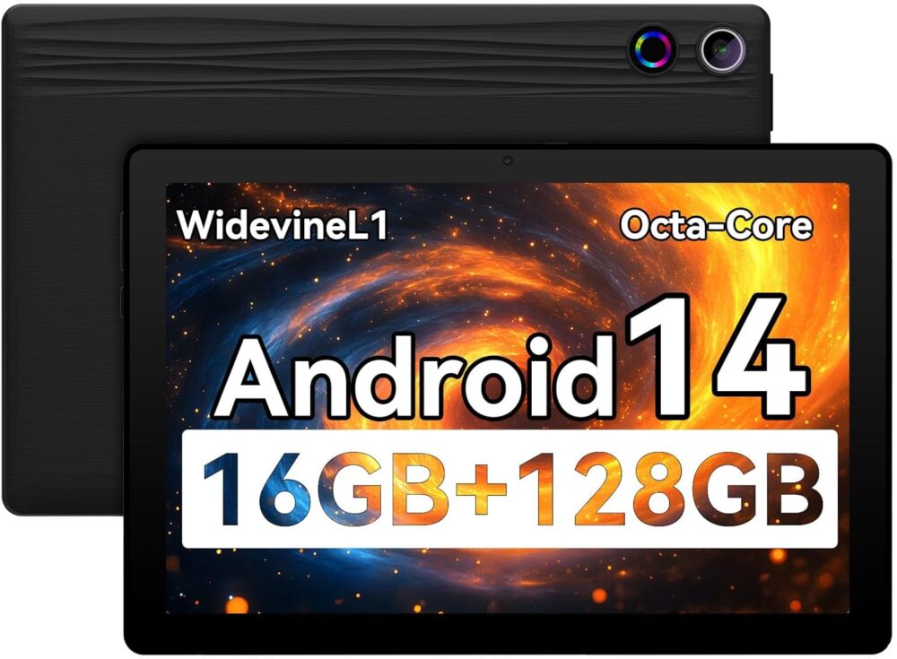 Tablet, 10.95" Android Tablet, 16GB RAM 128GB ROM 1TB Expansion, Octa-Core, Android 14, 1280x800 FHD Touch Screen, Widevine L1, Dual Camera, WiFi6, BT5.3, 6800mAh Battery - Image 2