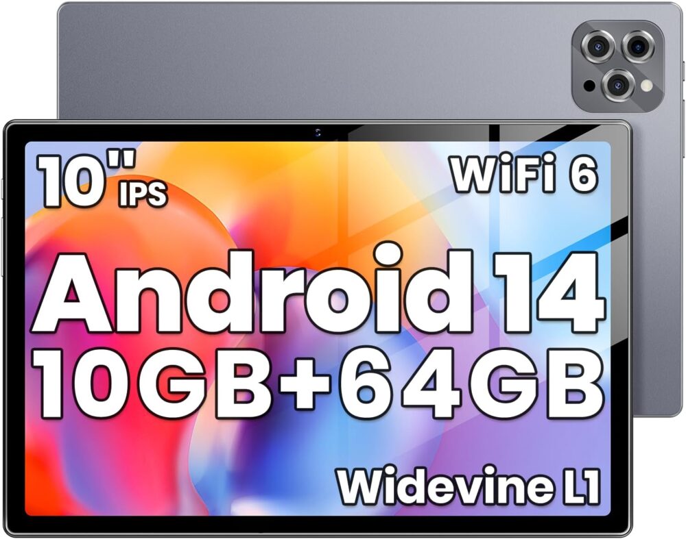 Tablet, 2025 Tablet 10 inch Android 14 Tablets, Octa-Core 10GB RAM 64GB ROM | 6000mAh Battery, 1024GB Expand |1080 * 800 HD IPS Touchscreen | 5G/2.4G WiFi 6 | Bluetooth 5.0(Gray) - Image 2