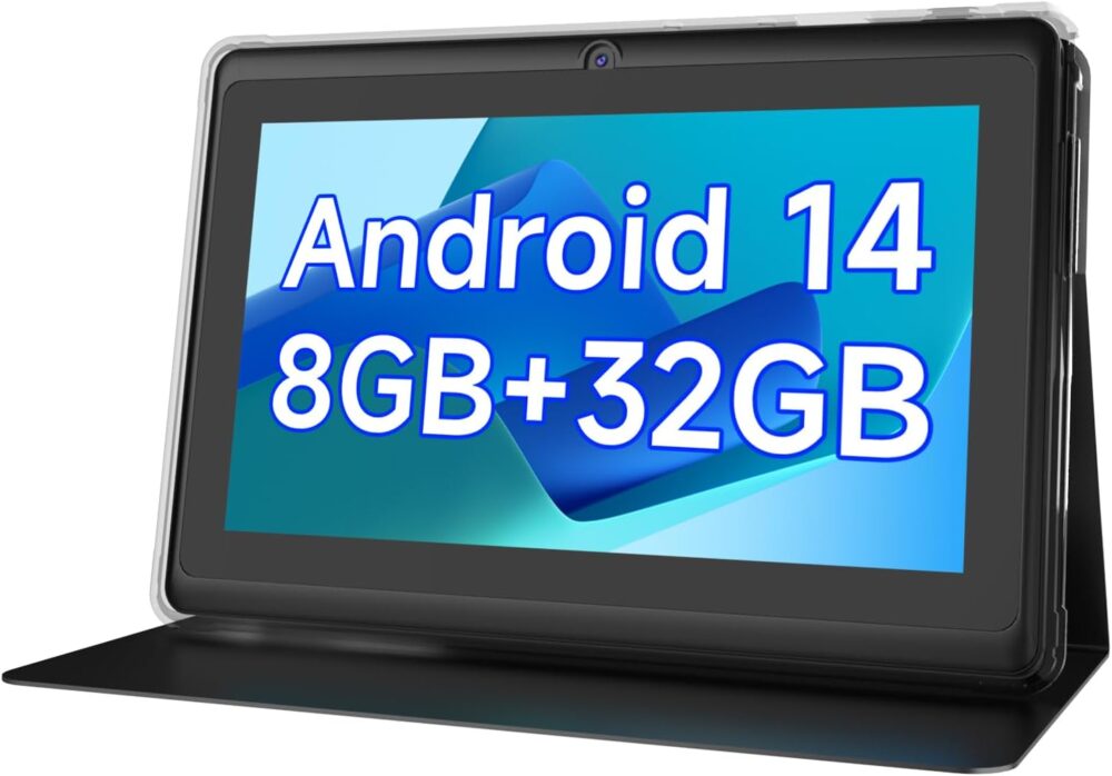 Tablet 7 inch Android 14 Tablets, 8GB RAM 32GB ROM 1TB Expand, Quad-Core Processor Tablet PC, WiFi, Bluetooth, 3000mAh Battery, 1024 x 600 HD IPS Touch Screen, 2MP+5MP Dual Camera, GMS Certified - Image 2