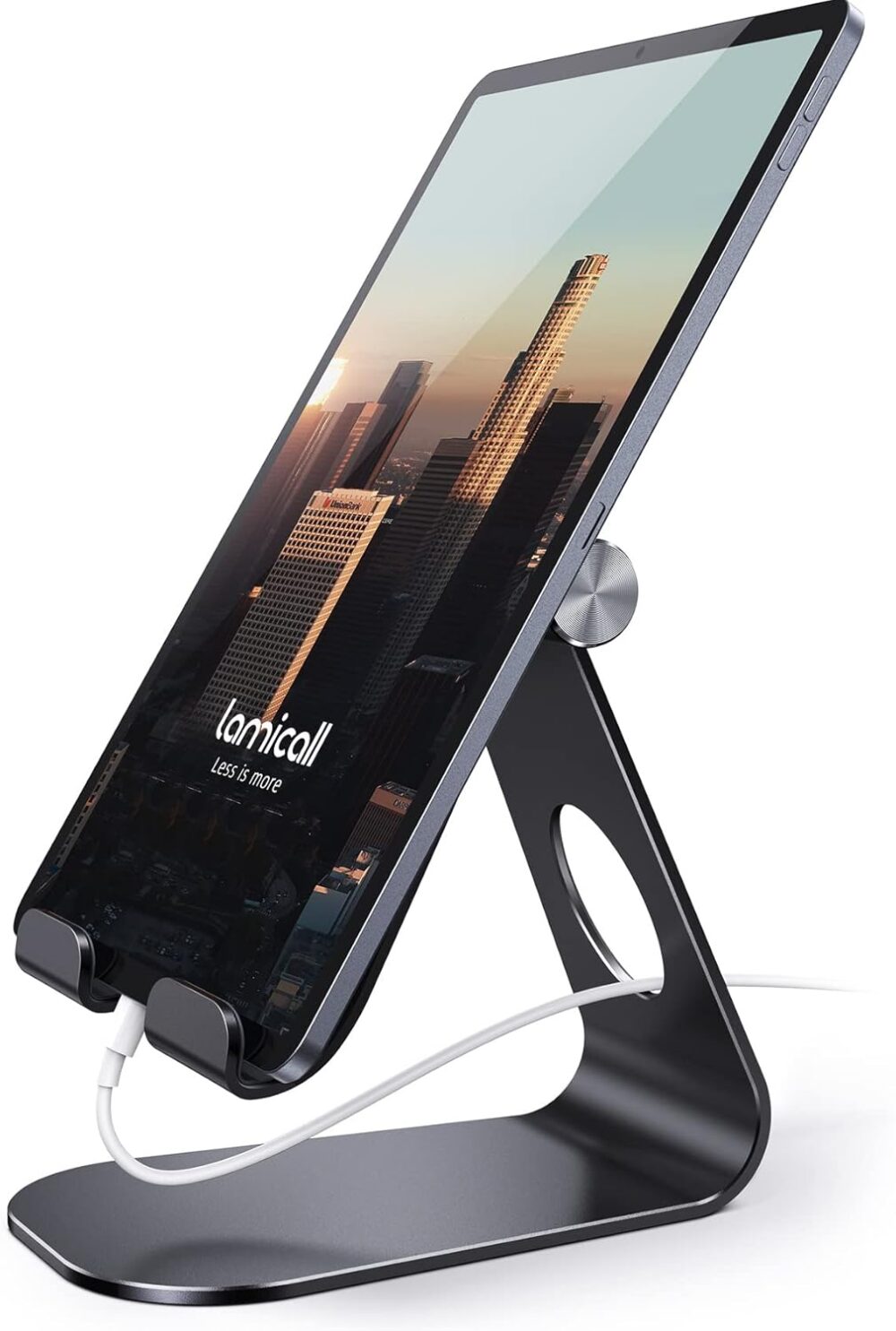 Tablet Stand Adjustable, Lamicall Tablet Stand : Desktop Stand Holder Dock Compatible with Tablet Such as iPad 2018 Pro 9.7, 10.5, Air Mini 4 3 2, Kindle, Nexus, Accessories, E-Reader (4-13'')- Black - Image 2