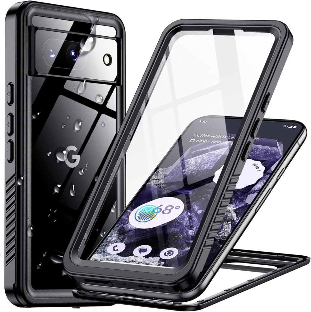 Temdan for Google Pixel 8 Case Waterproof, Built-in Lens & Screen Protector[Full Body Shockproof][Military Drop Proof][Dustproof][IP68 Underwater] Protective Cover for Pixel 8 6.2”-Black/Clear - Image 2