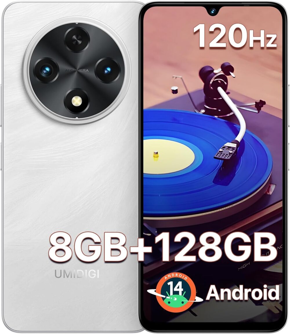 UMIDIGI G100A Unlocked Phone, 6.9" HD+ 120Hz Display, Android 14 Cell Phone, 6000mAh Battery Smartphone, 8(4+4) GB+128GB/1TB TF, UNISOC T615, 13MP Camera, 4G Dual SIM Phone, Face ID/Fingerprint, GPS - Image 2