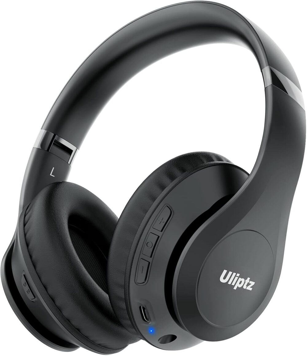 Uliptz Wireless Bluetooth Headphones, 65H Playtime, 6 EQ Sound Modes, HiFi Stereo Over Ear Headphones with Microphone, Foldable Lightweight Bluetooth 5.3 Headphone for Travel/Office/Cellphone/PC - Image 2