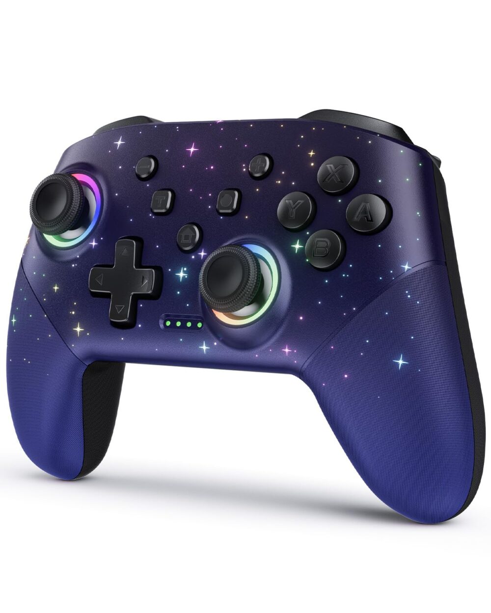 VOYEE Switch Controller, LED Star Wireless Pro Controllers Compatible with Lite/OLED, Multi-Platform Windows PC with 9 Colors Colorful RGB Lights/Programmable/Vibration/Turbo/Wakeup - Image 2