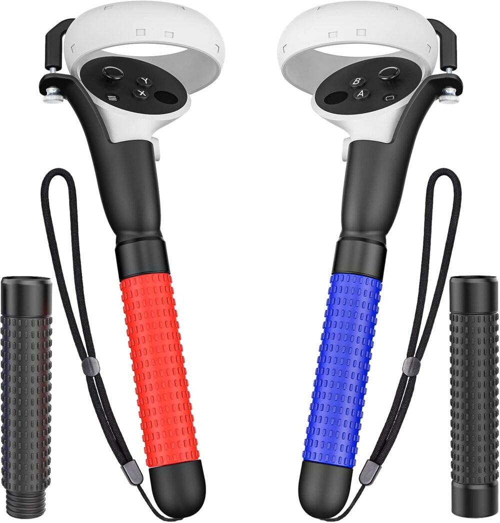 VR Game Handle Accessories for Quest 2 Controllers, Handles Extension Grips for Playing Beat Saber Gorilla Tag Games, VR Golf Club Attachment Compatible with Playing Golf+ First Person Tennis - Image 2