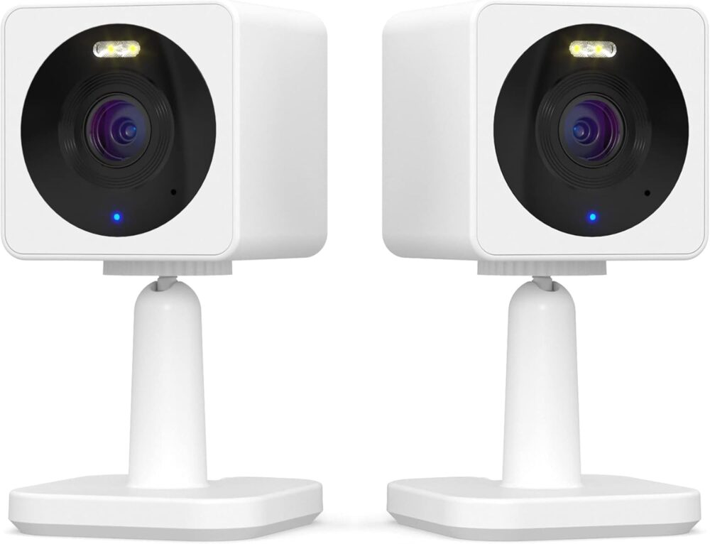 WYZE Cam OG Indoor/Outdoor 1080p WI-Fi Smart Home Security Camera with Color Night Vision, Built-in Spotlight, Motion Detection, 2-Way Audio, Compatible with Alexa & Google Assistant, White (2-Pack) - Image 2