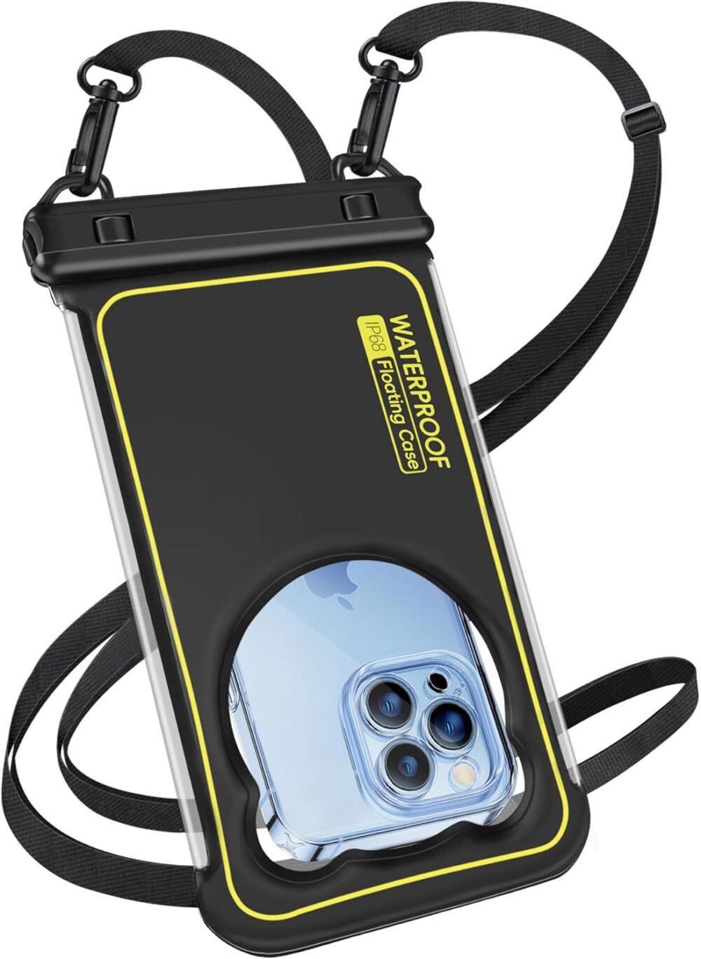 Waterproof Phone Pouch Floating, IP68 Waterproof Phone Case Dry Bag for iPhone 16 Pro Max 15 14 13 S25 - Beach Cruise Ship Travel Essentials - Underwater Screen Touchable, Up to 6.8'' Black - Image 2