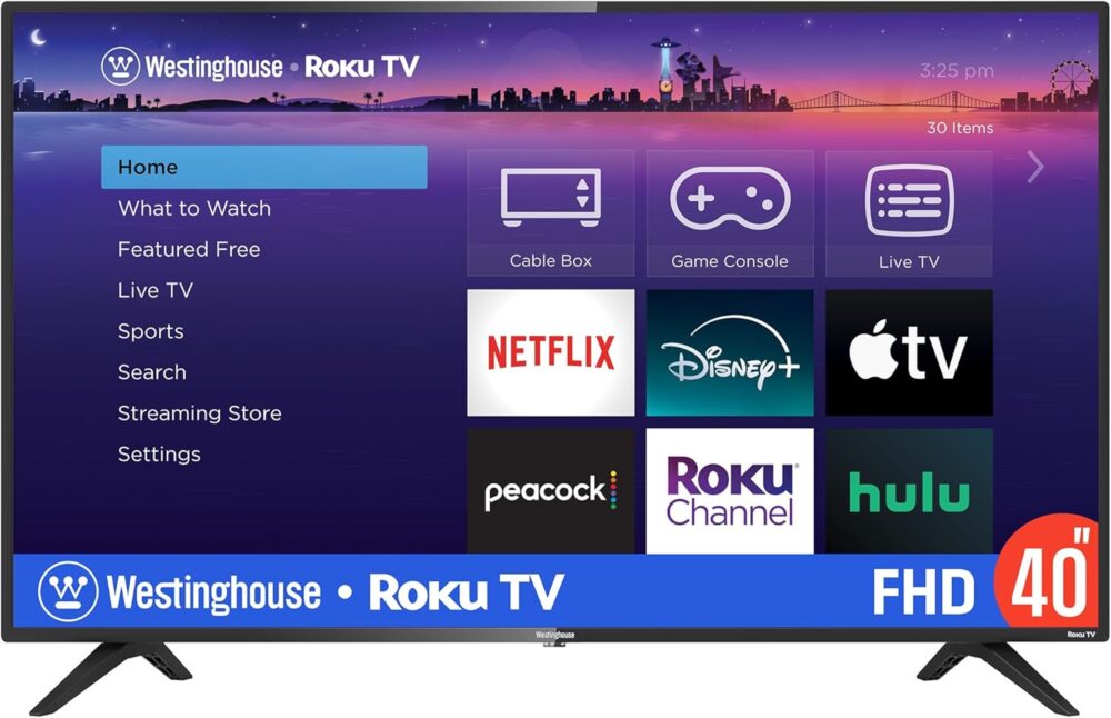 Westinghouse Roku TV - 40 Inch Smart, 1080P LED Full HD with Wi-Fi Connectivity and Mobile App, Flat Screen Compatible with Apple Home Kit, Alexa and Google Assistant - Image 2