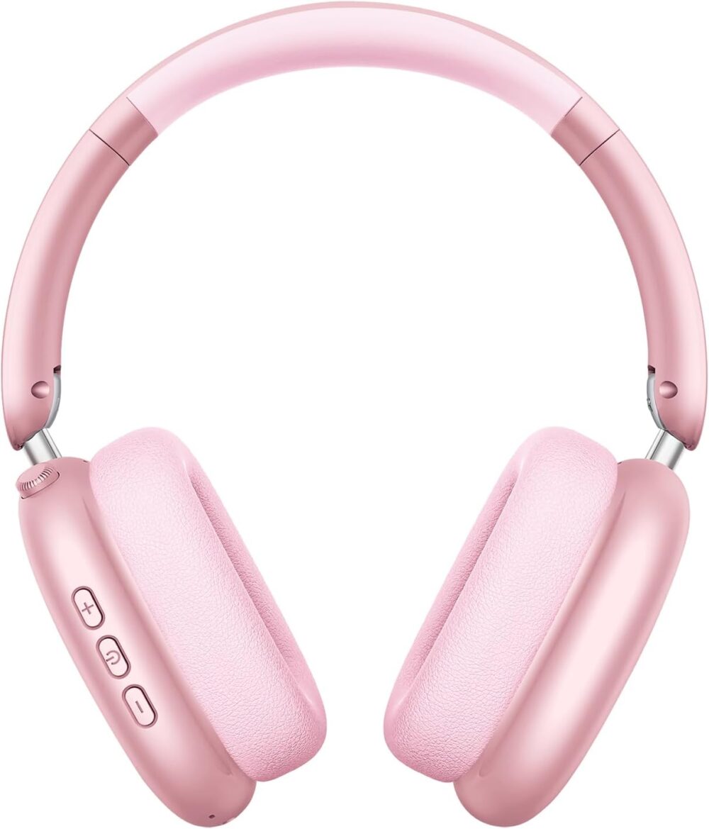 Y01 Wireless Over Ear Headphones, Noise Canceling Bluetooth 5.3 Headphones with Microphones,Hi-Res Audio,48H Playtime,Foldable,Breathable Soft Earpads for iOS/Android/Samsung/PC-Pink - Image 2