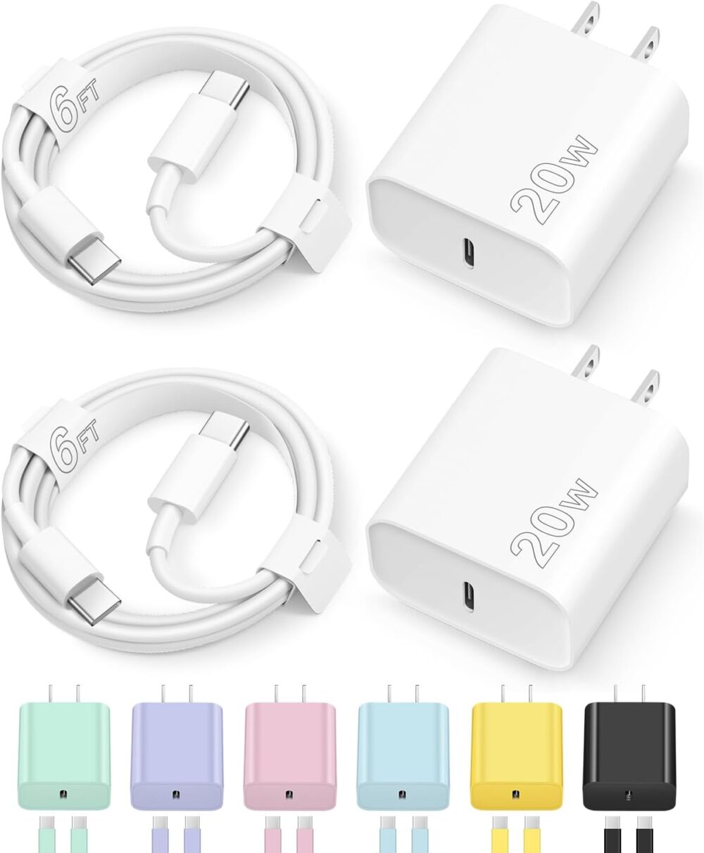 iPhone 16 15 Charger Fast Charging Type C Chargers USB C Charger Block iPhone 16 Chargers with 2 Pack 6FT Cable for iPhone 16/16 Plus/16 Pro/16 Pro Max/iPhone 15/15 Pro Max/iPad Pro/AirPods - Image 2