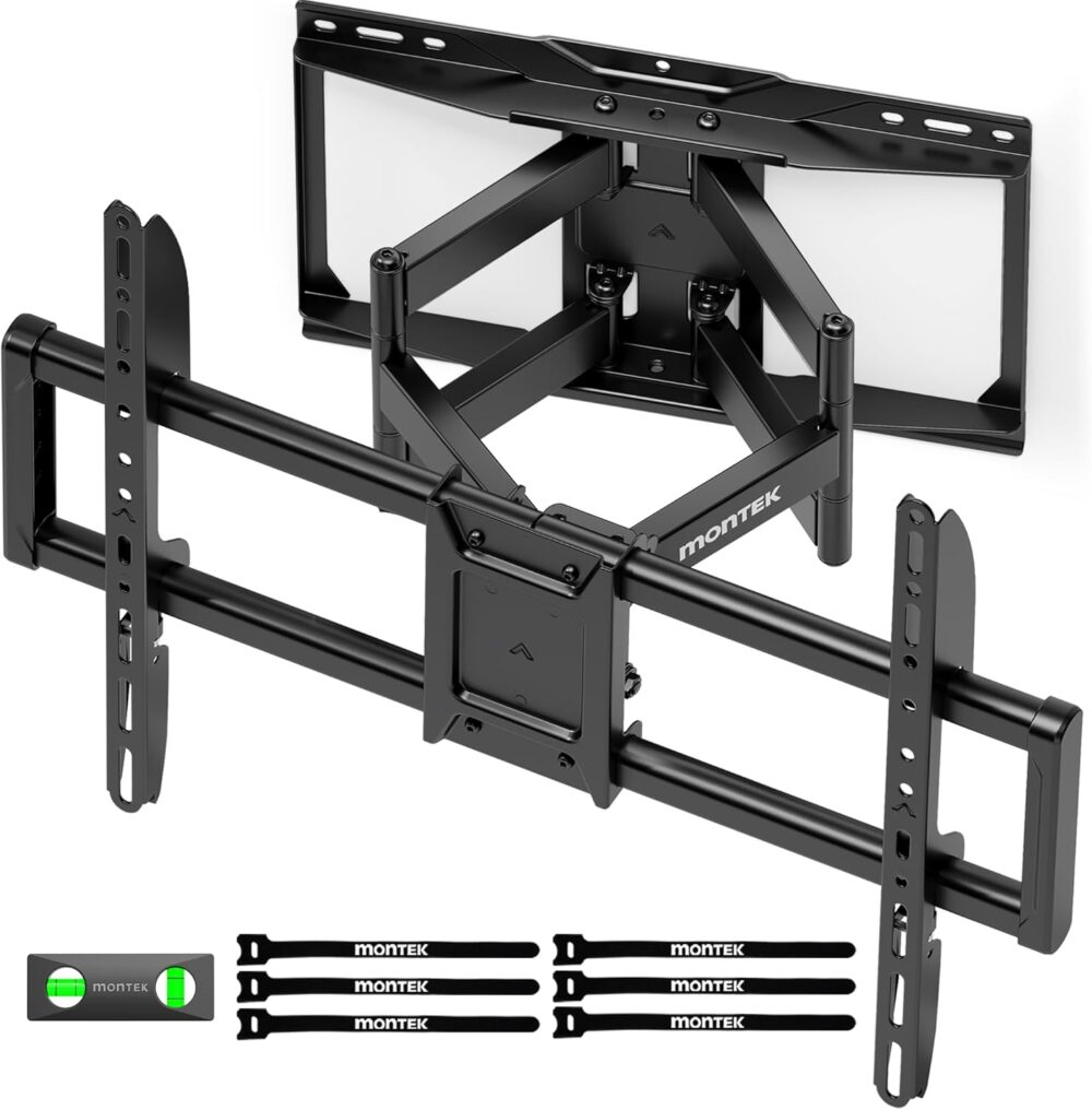 monTEK Heavy Duty TV Wall Mount for 37-90 inch TV up to 165lbs, 4X Load Tested, Full Motion with Dual Articulating Arms, Tool-Free Tilt, Swivel & Extend, VESA 200x100 to 600x400, Fits 12“/16" Studs - Image 2